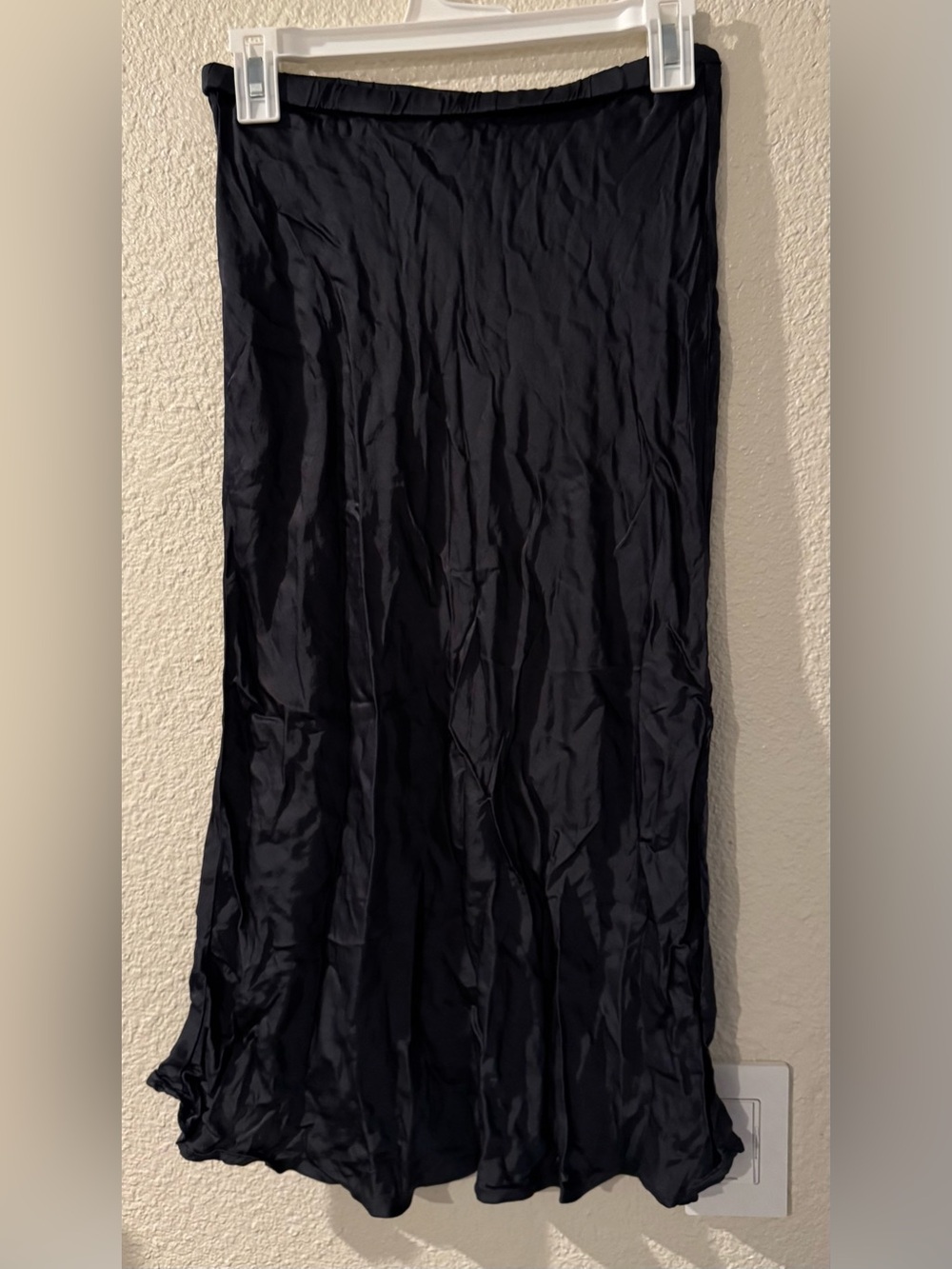 Young Fabulous & Broke Dark Gray Satin Maxi Slip Skirt